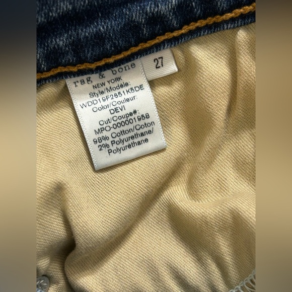 New! Rag & Bone Cate Mid Rise Skinny Ankle Distressed Jeans Womens Size 27 - Picture 11 of 13